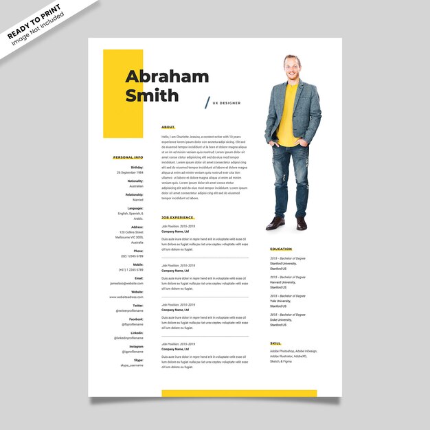 PSD professional resume template