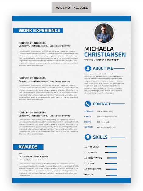 PSD professional resume template