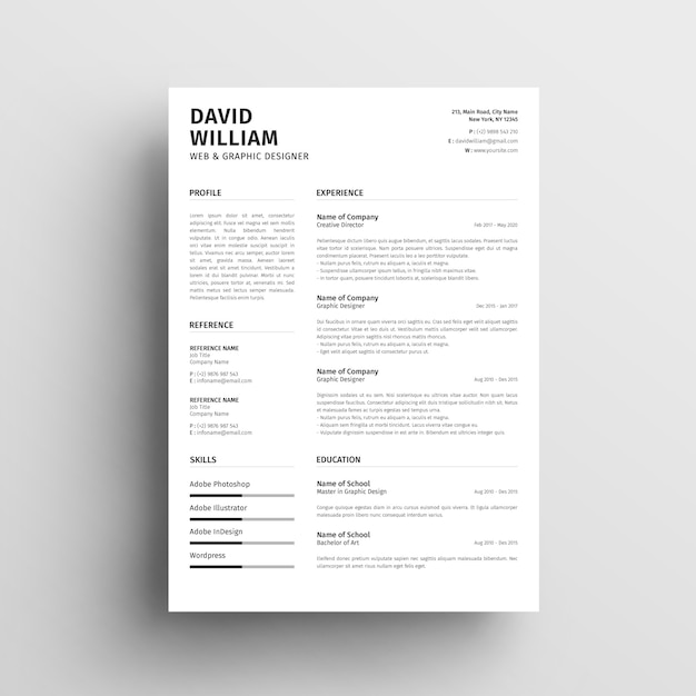 PSD professional resume template