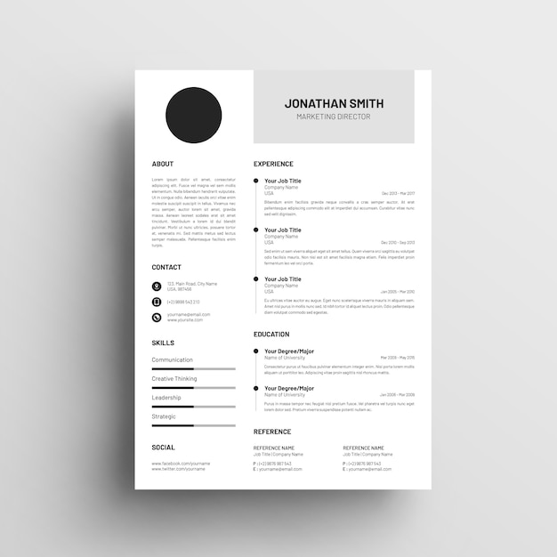 PSD professional resume template