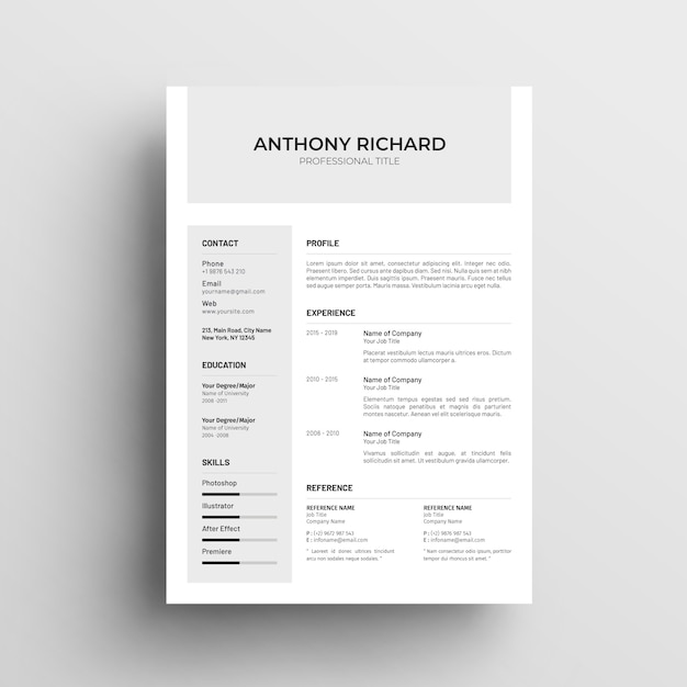 PSD professional resume template