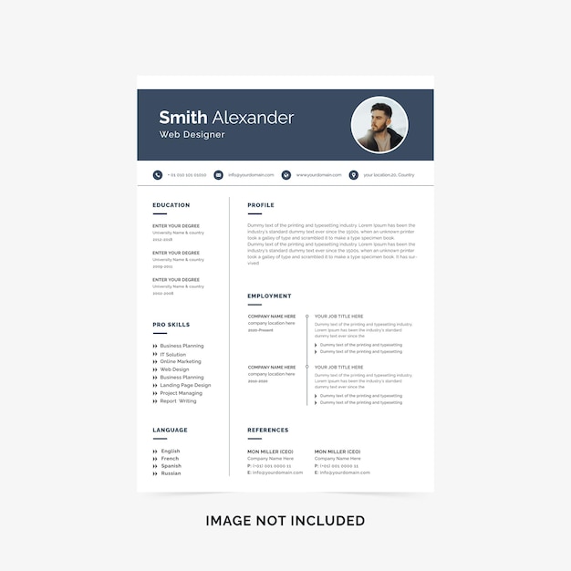 PSD professional resume