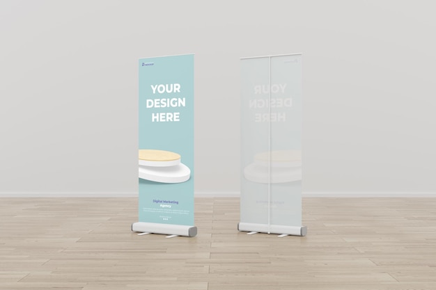 PSD professional roll up stand banner mockup