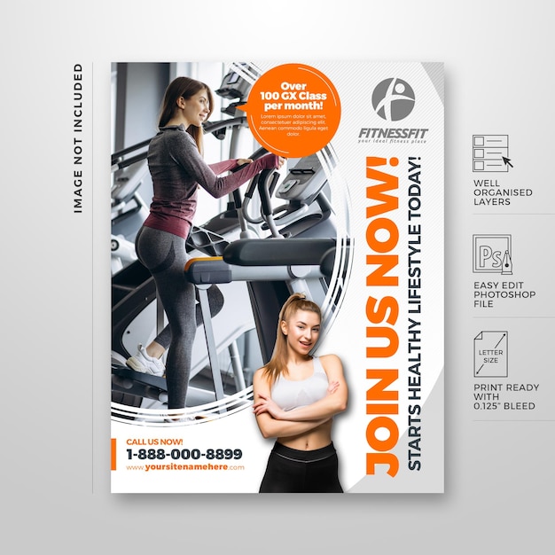 Professional sport and fitness flyer design template