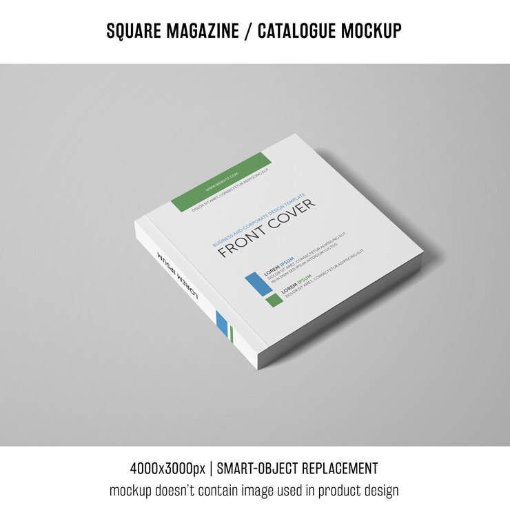 PSD professional square magazine or catalogue mockup