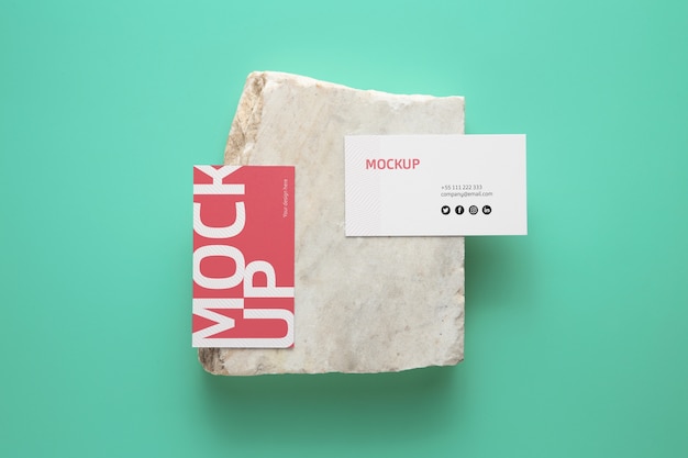 Professional stationery mock-up displayed on stone