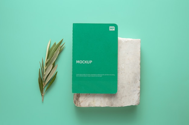 Professional stationery mock-up displayed on stone