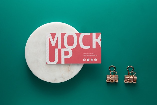 Professional stationery mock-up showcased on stone