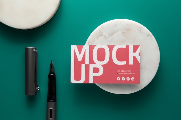 PSD professional stationery mock-up showcased on stone