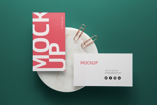 PSD professional stationery mock-up showcased on stone