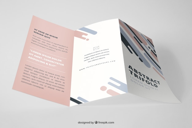 PSD professional trifold brochure mockup