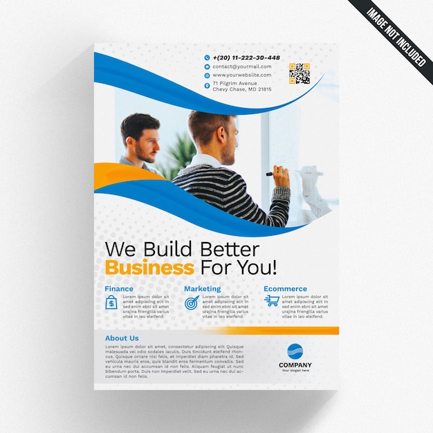 professional wavy business brochure mockup