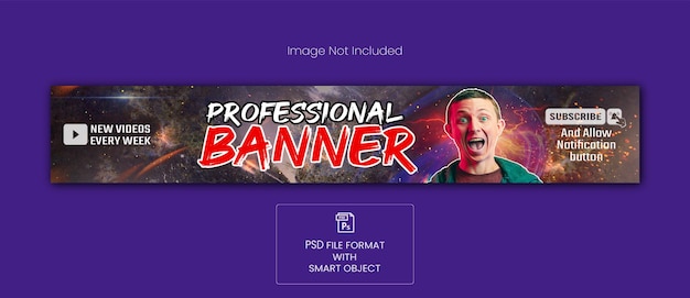 PSD professional youtube banner cover linkedin cover social media psd template design