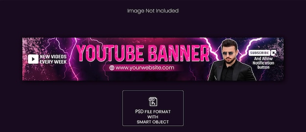 Professional youtube banner cover linkedin cover social media psd template design