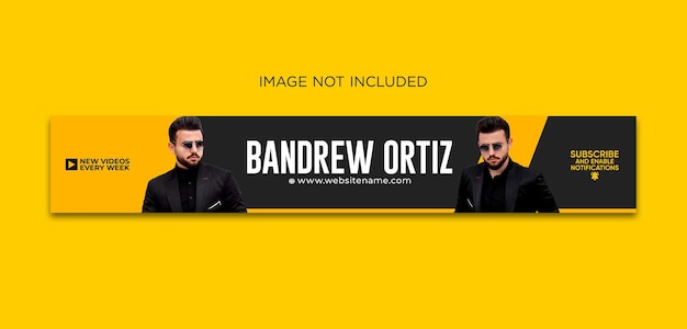 Modello psd di copertura banner youtube professionale