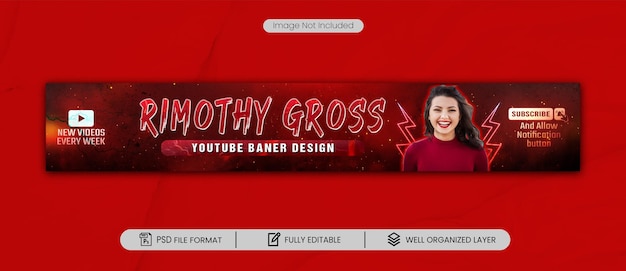 PSD copertina di banner professionale di youtube, post di social media, design psd