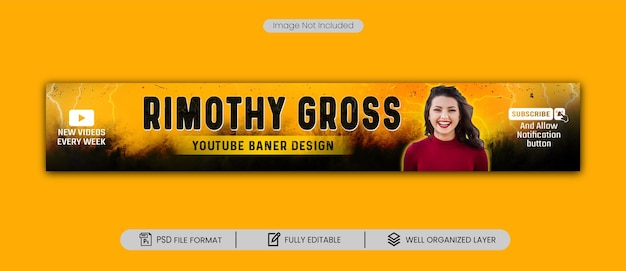 PSD professional youtube banner cover social media post design psd