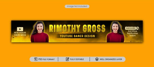 Copertina di banner professionale di youtube, post di social media, design psd