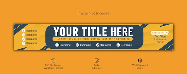 PSD professional youtube cover banner and channel art design template