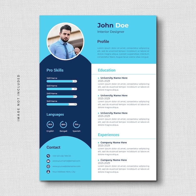 Professioneel curriculum vitae en modern cv-sjabloon