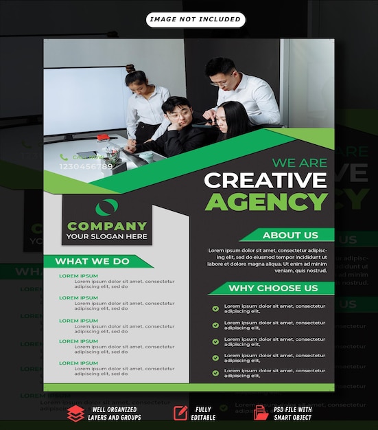 PSD professionele indrukken top psd corporate business flyer template