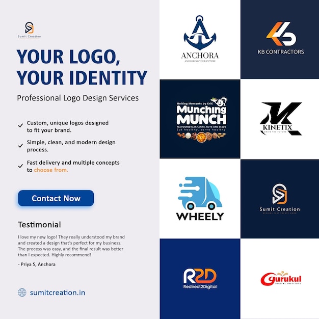 Professionele logoontwerpdiensten advertentie sjabloon