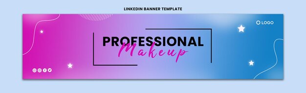 Professionele make-up linkedin banner ontwerp sjabloon afbeelding gratis vectorillustratie stockfoto's