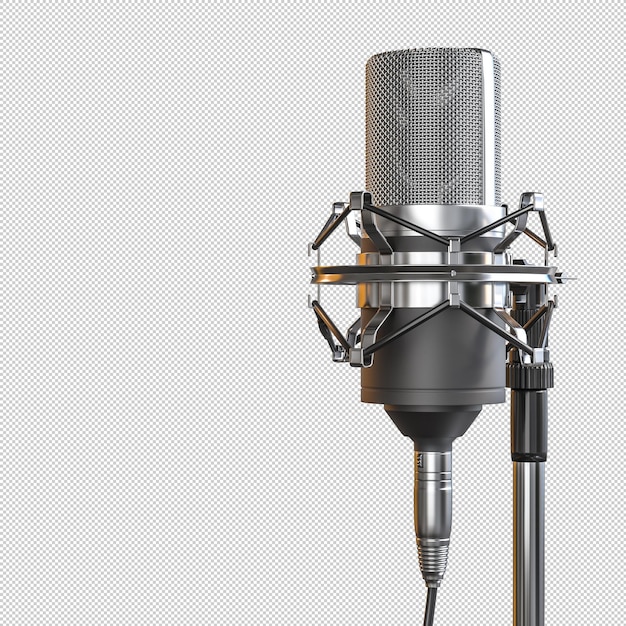 Professionele studio-microfoon op transparante achtergrond