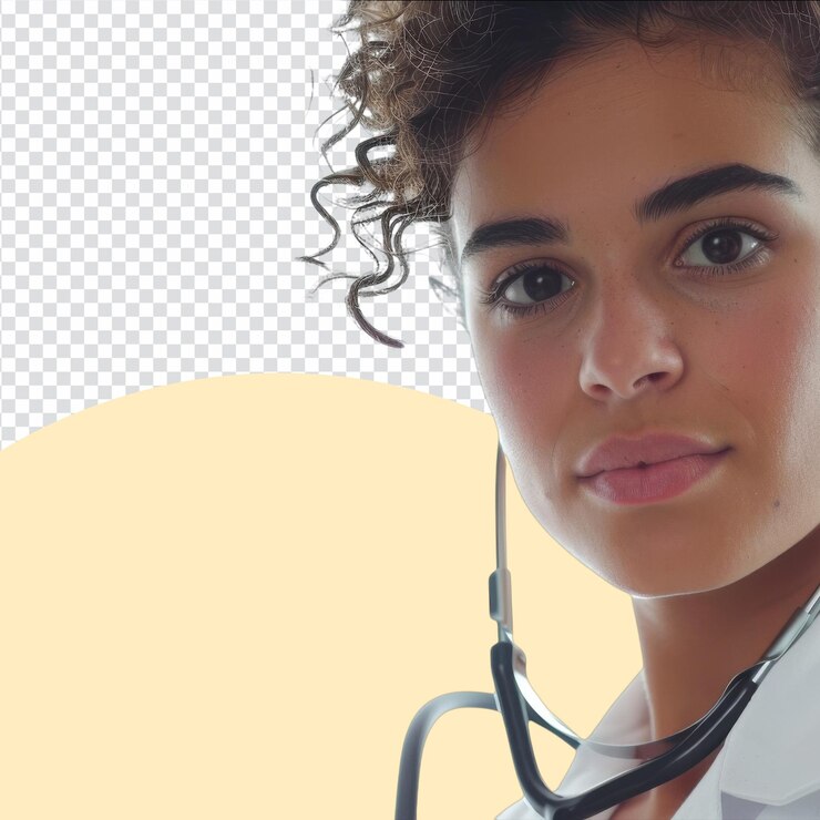 PSD professionele vrouwelijke arts met stethoscoop