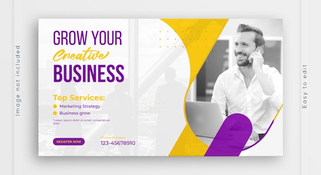 Professionele zakelijke webbanner lay-out online reclame en branding campagnes website headers