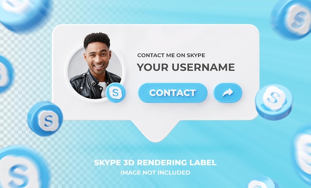 Profil Ikony Banera Na Szablonie Etykiety Renderowania 3d Skype