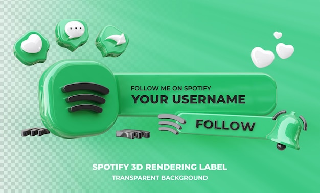 Profil Na Spotify Renderowania 3d Na Białym Tle