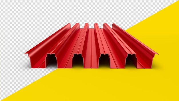 Profil z blachy typu nowoczesny materiał na dach domów Blachodachówka na białym tle