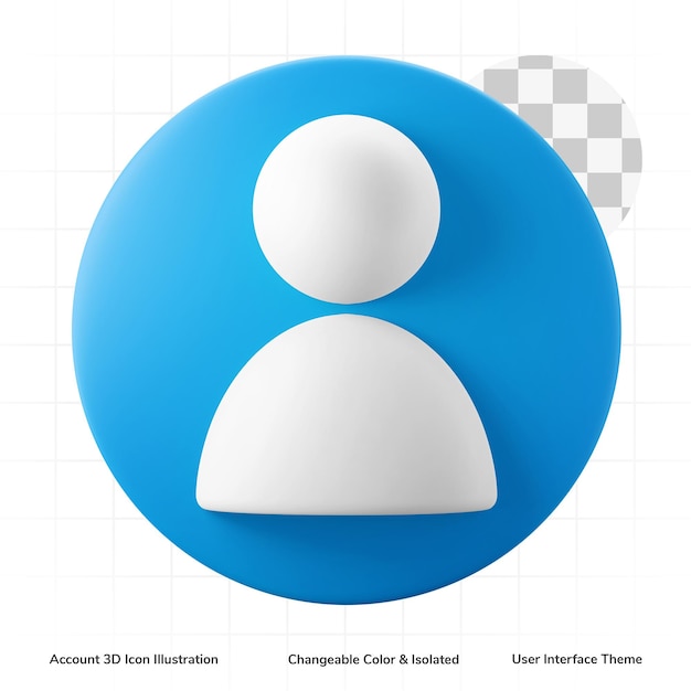 PSD profile account symbol user interface theme 3d icon rendering editable isolated