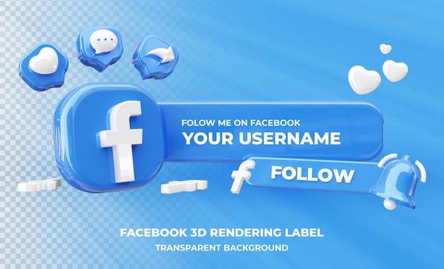 PSD facebookのプロファイル3dレンダリングが分離されました