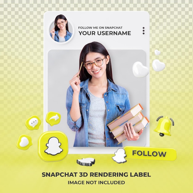 分離されたsnapchat3dレンダリングのプロファイル