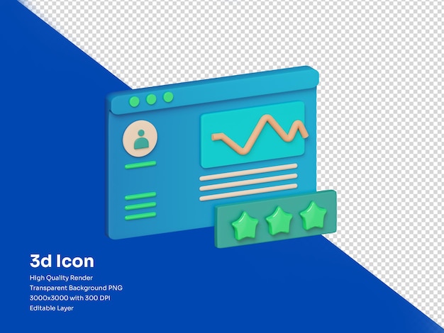 profile statistic 3d illustration render with isometric view
