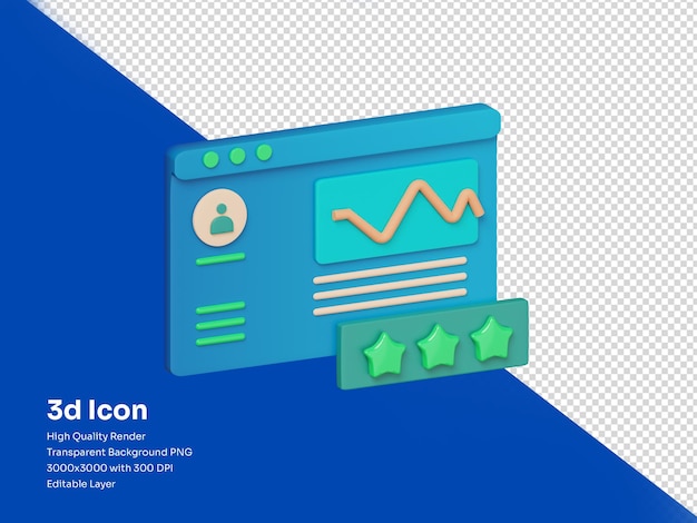 PSD rendering di illustrazioni 3d statistiche del profilo con vista isometrica