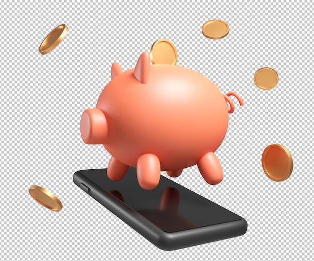 Profit pig money 3d illustration