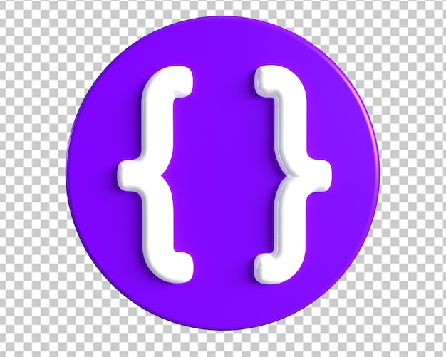 Programmeringskode logoikon 3D-gjengivelse