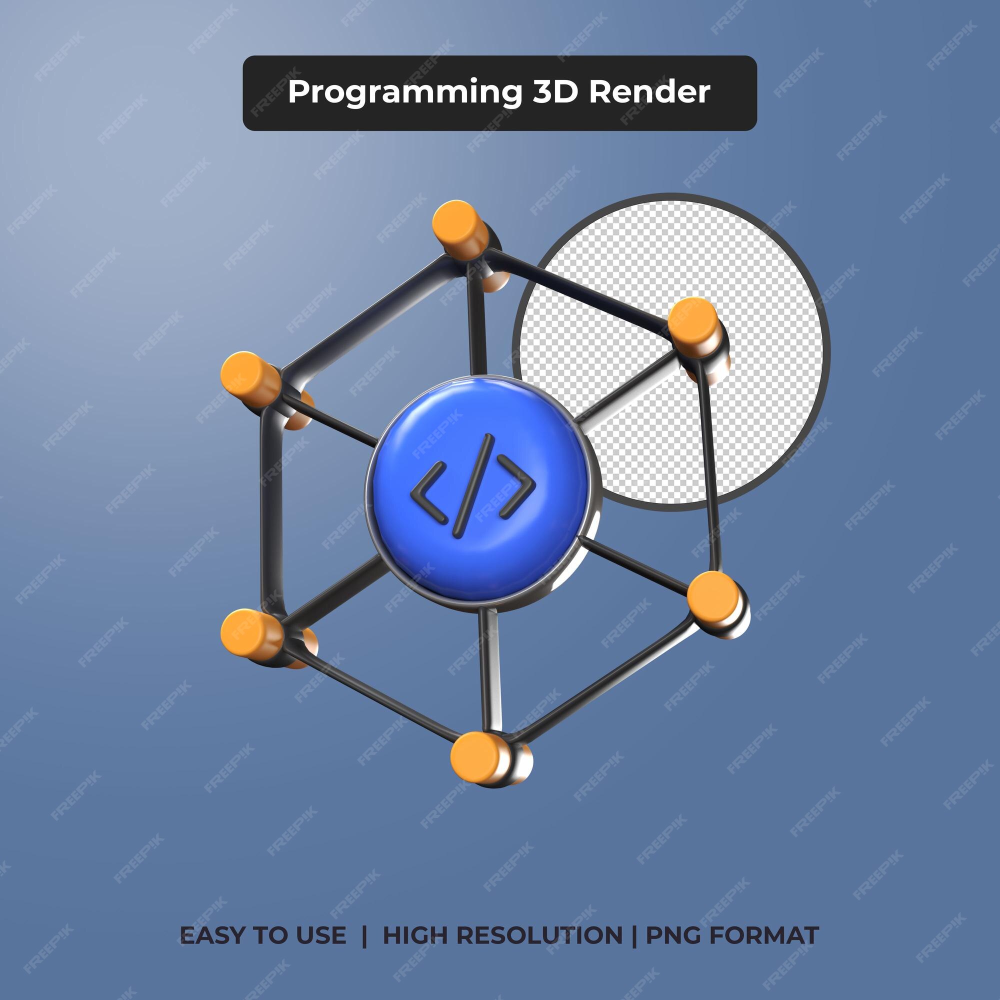 Premium PSD | Programming 3d illustration