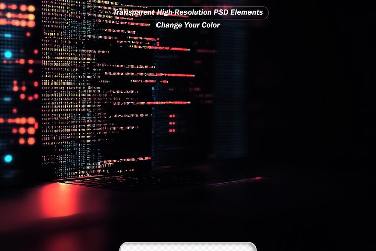 PSD programming code abstract technology background of software developer and computer script