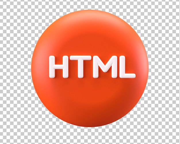 Programming language html icon 3d render