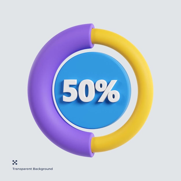 PSD progress chart 3d illustration