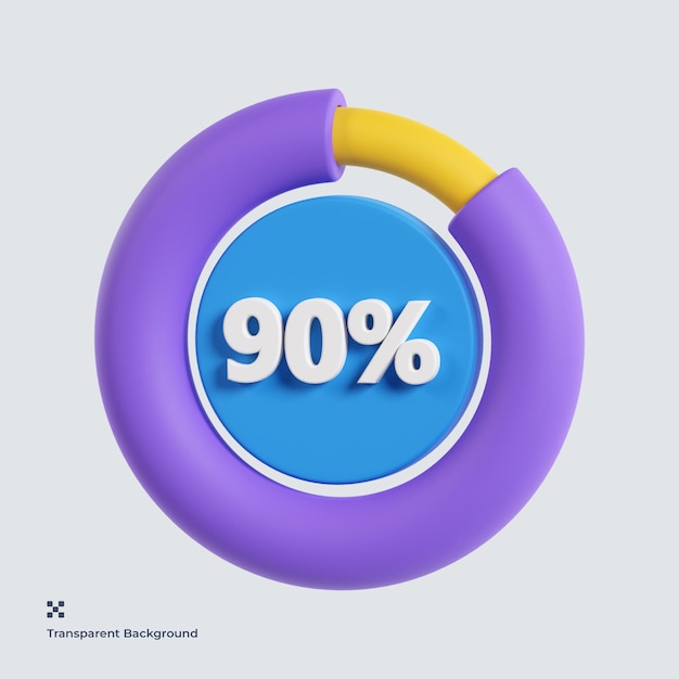 PSD progress chart 3d illustration