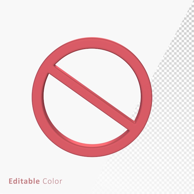 Prohibited Banned 3D Mark Symbol Premium PSD