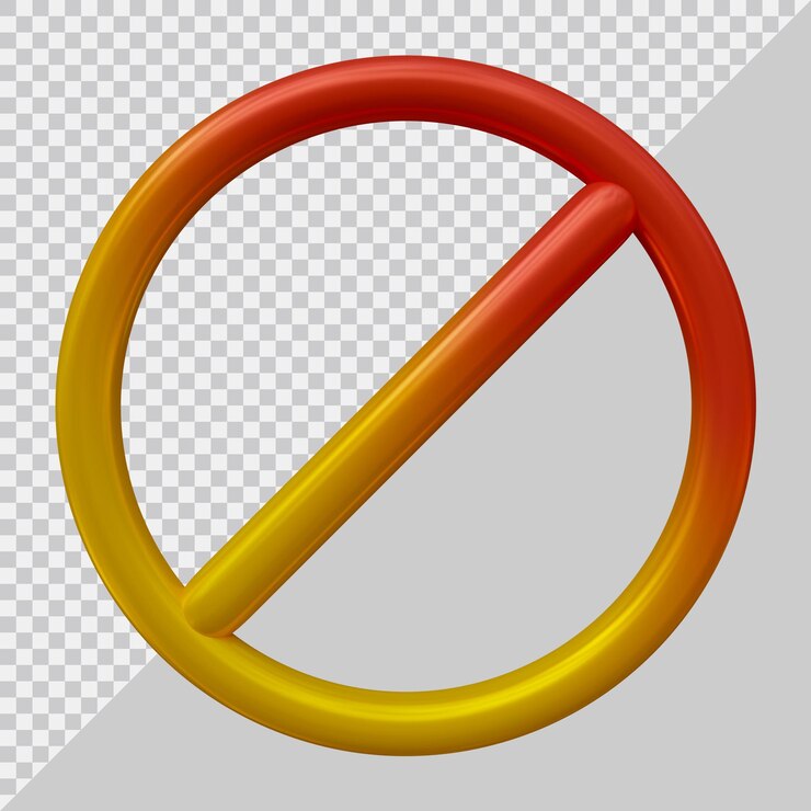 PSD prohibited forbidden sign with 3d modern style