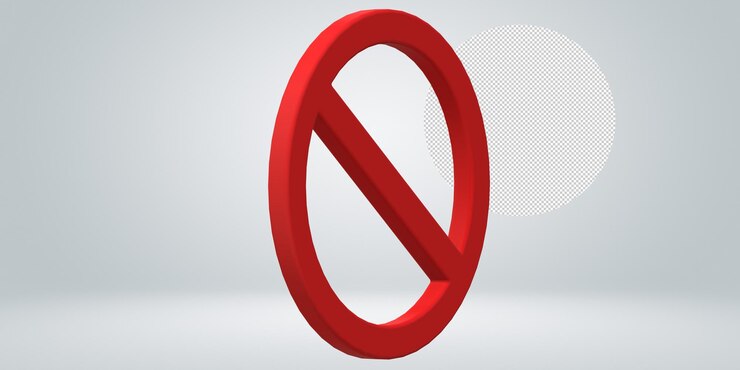 PSD prohibited no sign isolated on a transparent background