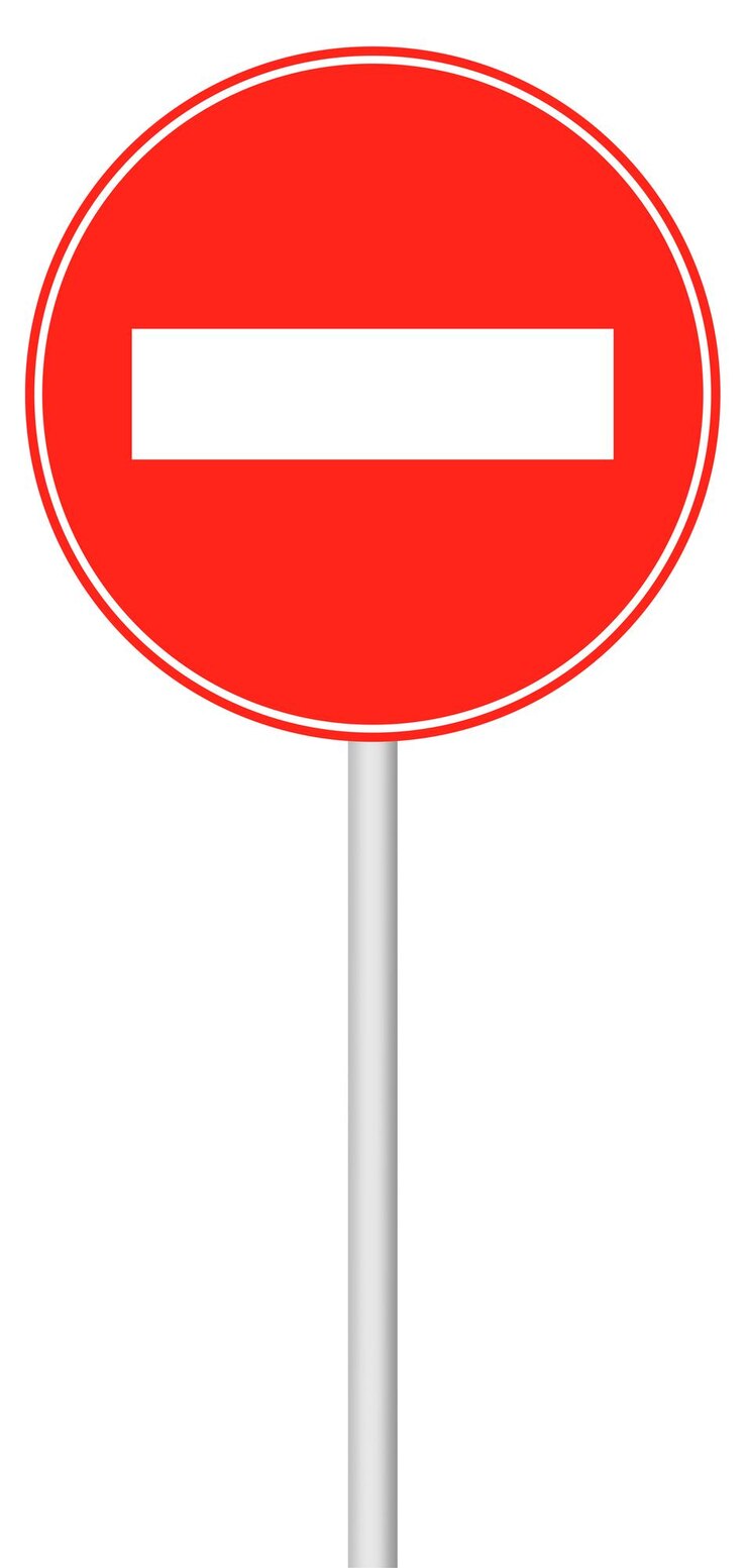 PSD prohibition sign on empty background
