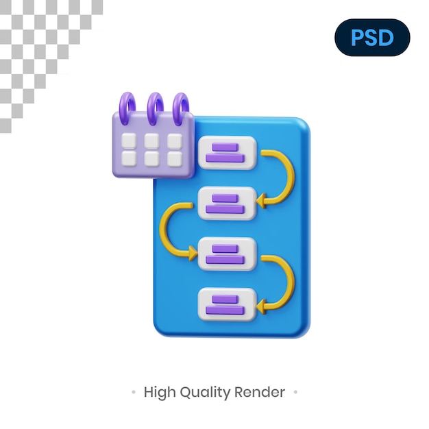 PSD project plan 3d icon premium psd